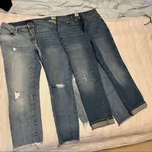 JCrew high rise jeans. 3 pairs. Great condition.